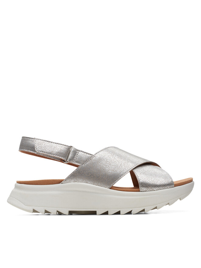 Clarks Sandali Clarks DashLite Wish 26171951 Srebrna