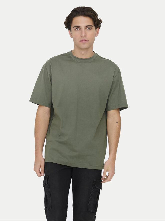 Only & Sons Only & Sons Marškinėliai Fred 22022532 Pilka Relaxed Fit