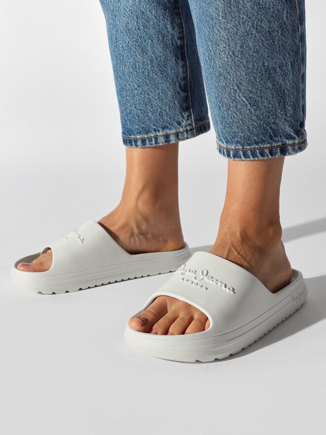 Pantoletten Pepe Jeans Beach Slide W PLS70131 WeiB eschuhe