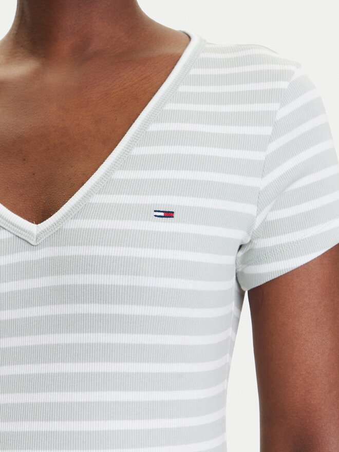 Tommy Jeans Tommy Jeans T-Shirt Essential DW0DW17385 Grün Slim Fit
