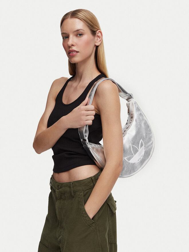 adidas Сумка adidas Adicolor Half Crescent Bag Metallic Pu KR1562 Срібний