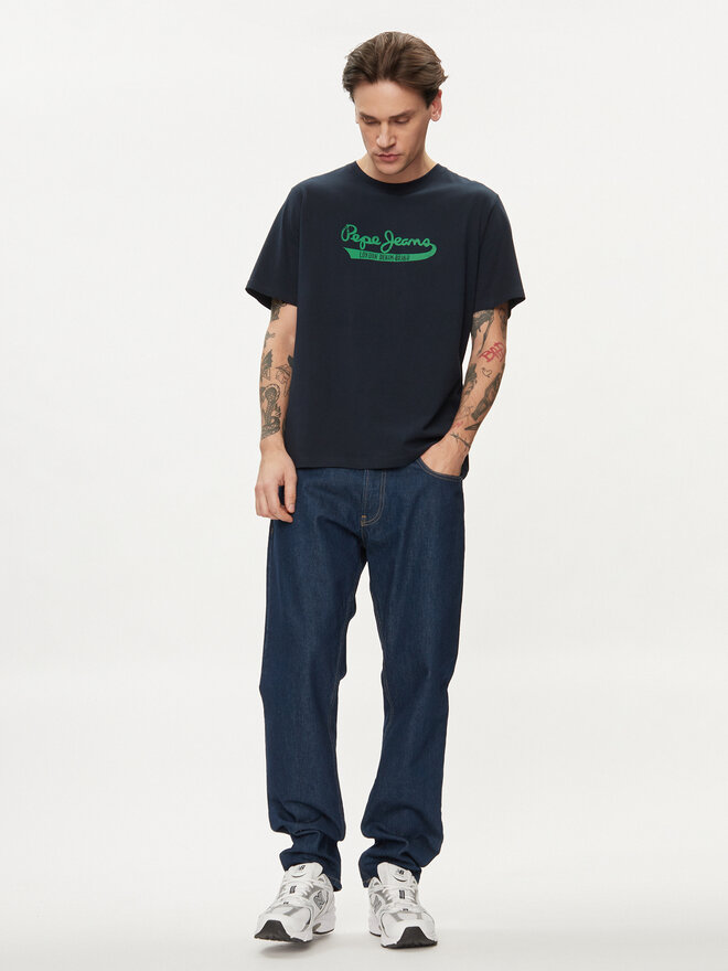 Pepe Jeans Pepe Jeans Majica Claude PM509390 Mornarsko modra Regular Fit
