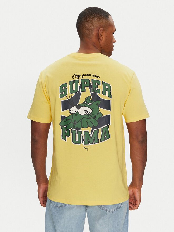 Puma Puma Camiseta Graphics Super 629639 Amarillo Relaxed Fit