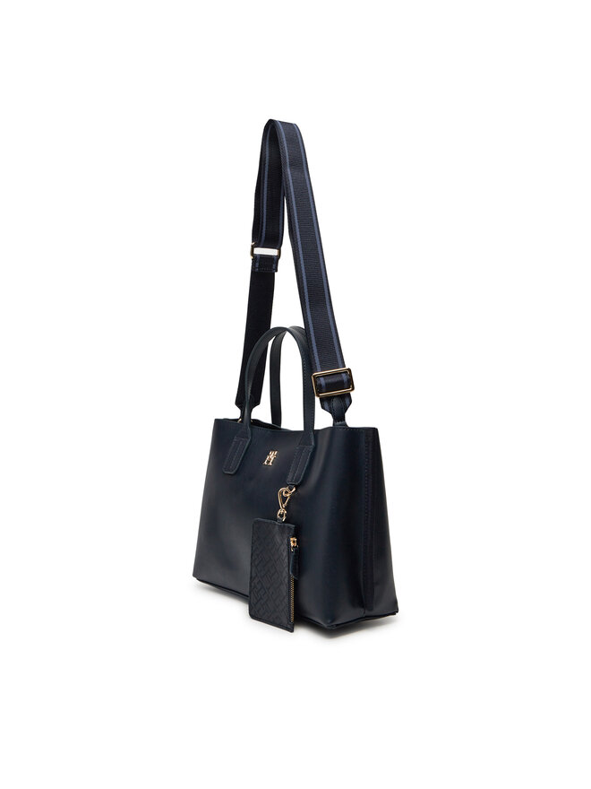 Tommy Hilfiger Handtasche Tommy Hilfiger Th Distinct Mini Tote AW0AW17192 Dunkelblau