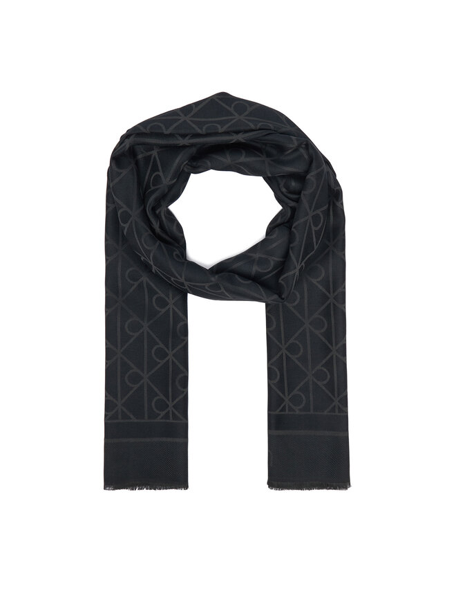 Calvin Klein Schal Calvin Klein Emblem Aop Glossy Tonal Scarf LV04F8096G Schwarz
