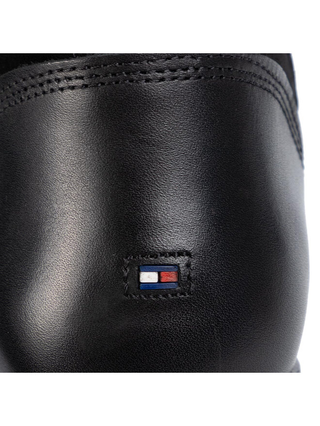 Tommy Hilfiger Klassische Stiefel Tommy Hilfiger Essential Suede Longboot FW0FW04322 Schwarz
