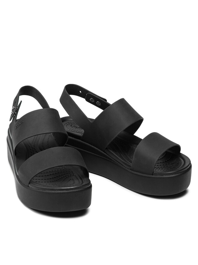 Crocs Sandały Crocs Brooklyn Low Wedge W 206453 Czarny