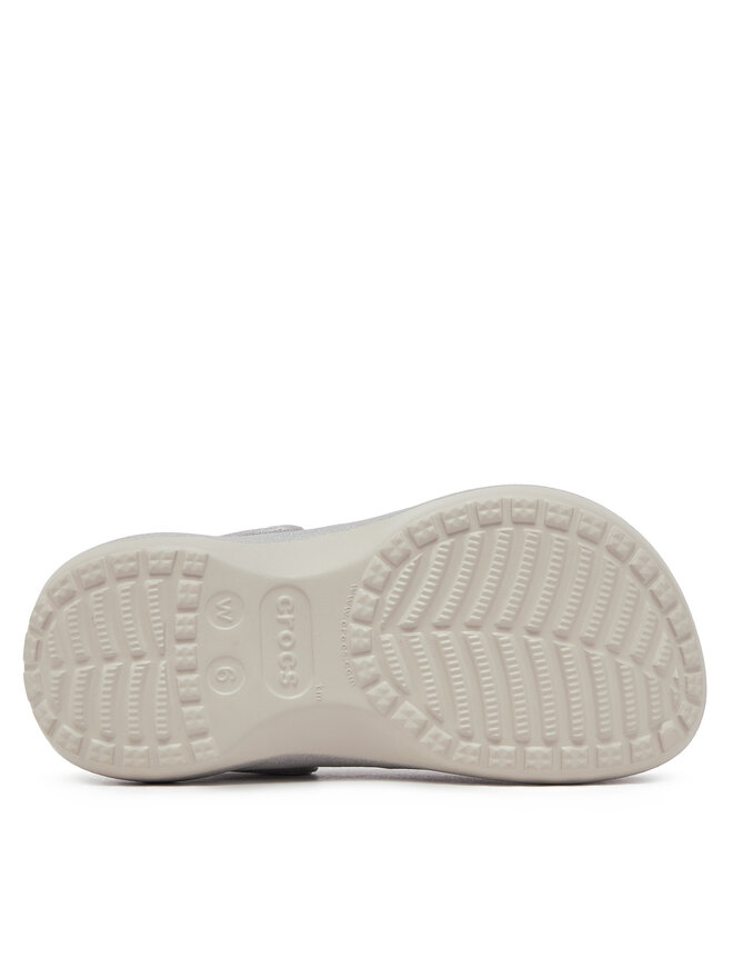 Crocs Pantoletten Crocs Classic Platform Glitter Lined Clog W 210413 Silberfarben