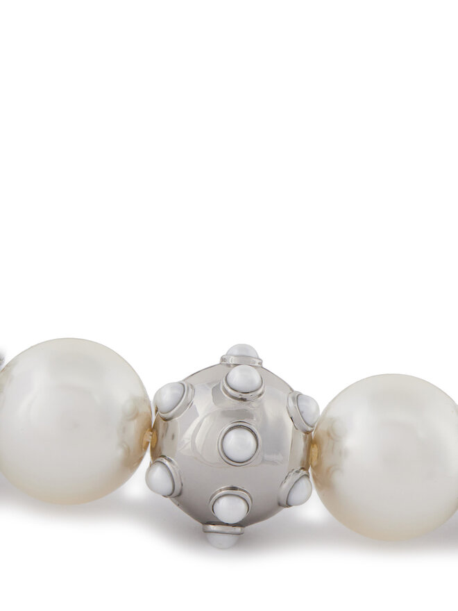 Marc Jacobs Naszyjnik Marc Jacobs Pearl Dot Statement Neklace 2R3JNC001J52 Srebrny