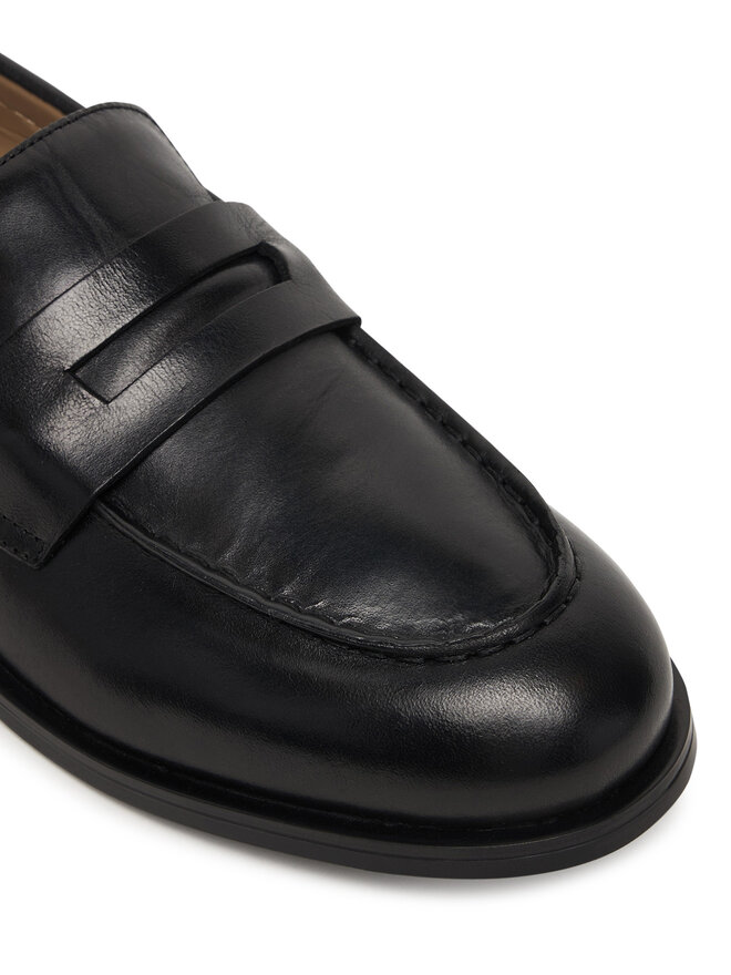 Calvin Klein Halbschuhe Calvin Klein Ess Rubber Penny Loafer Pol Lth HM0HM02025 Schwarz