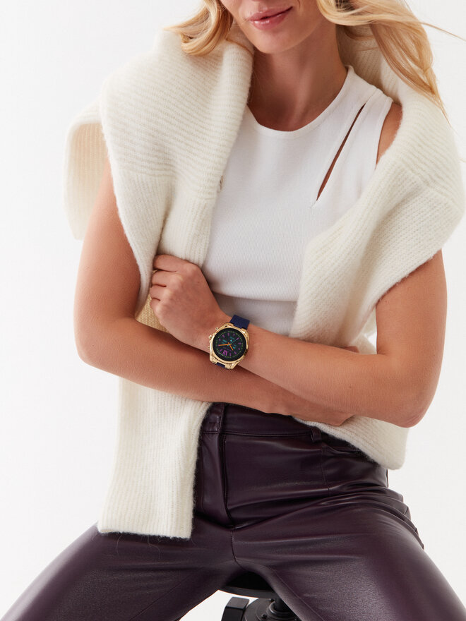 Michael Kors Viedpulkstenis Michael Kors Gen 6 Bradshaw MKT5152 Tumši zils