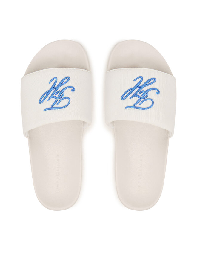 Tommy Hilfiger Pantoletten Tommy Hilfiger Logo Embroidery Canvas Pool Slides FM0FM05858 Weiß