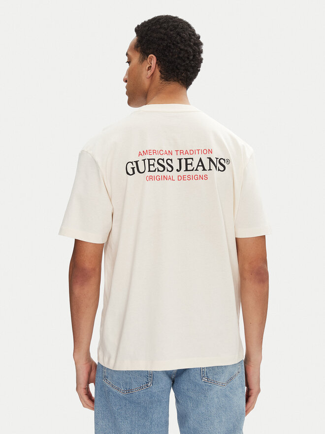 Guess Jeans Guess Jeans Camiseta M4BI75 K8FQ4 Écru Overshirt Fit