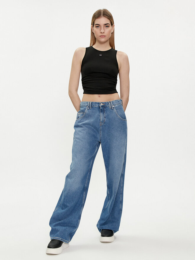Tommy Jeans Tommy Jeans Felső DW0DW17893 Fekete Slim Fit