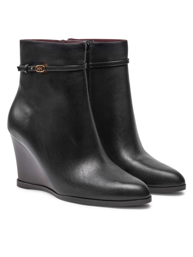 Tory Burch Ботильйони Tory Burch Double T Buckle 158092-006 Чорний