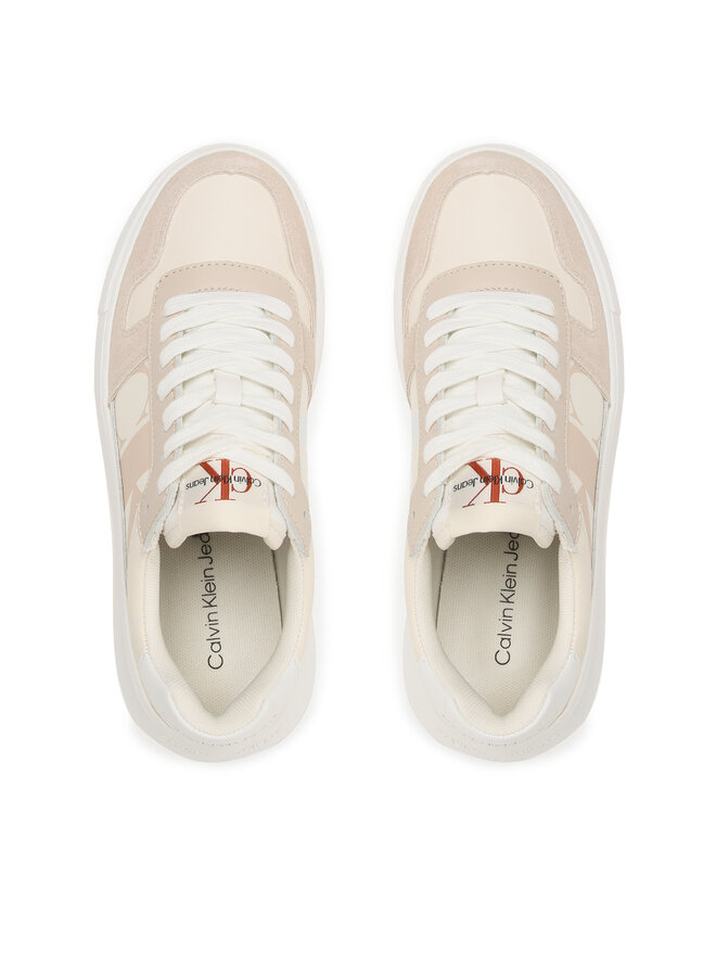 Calvin Klein Jeans Sneakers Calvin Klein Jeans Chunky Cupsole Laceup Mix Lth Wn YW0YW01046 Beige