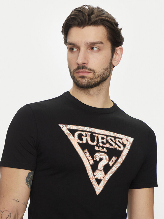 Guess Guess Marškinėliai M5GI06I3Z14 Juoda Regular Fit
