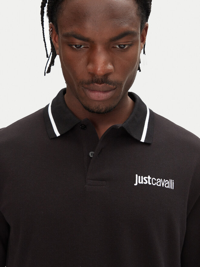 Just Cavalli Just Cavalli Pólóing 78OAGT15 Fekete Regular Fit