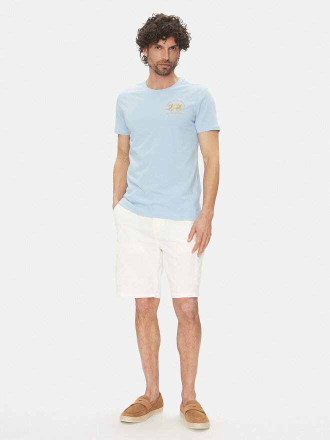 La Martina La Martina Футболка Vernie MAR009 JS206 Блакитний Regular Fit