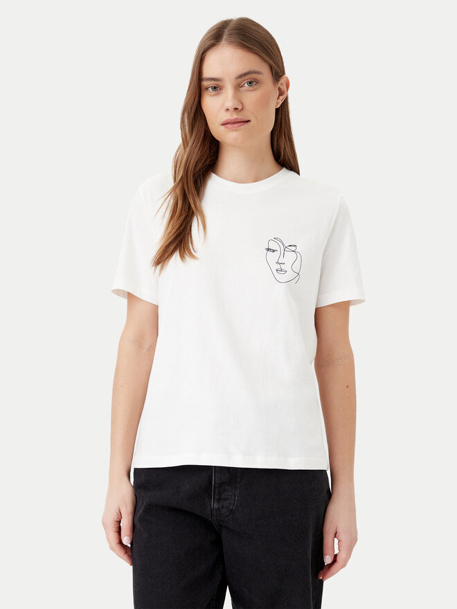 Vila Vila T-Shirt Sybilla 14103247 Λευκό Regular Fit