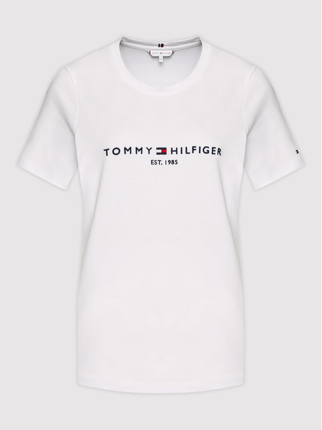 Tommy Hilfiger Tommy Hilfiger Marškinėliai Heritage C-Nk WW0WW31999 Balta Regular Fit