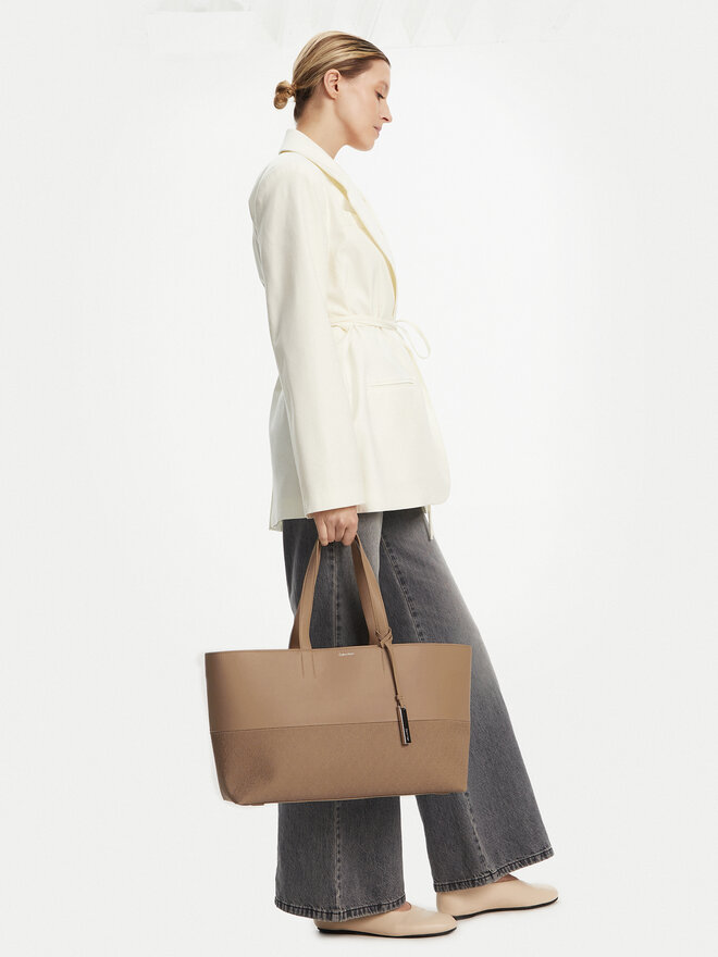 Calvin Klein Τσάντα Calvin Klein Ck Mixmedia Shopper_Mono K60K613166 Μπεζ