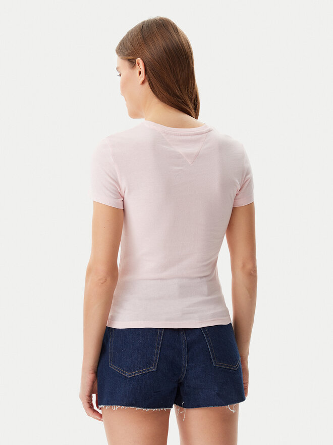 Tommy Jeans Tommy Jeans Póló Essential DW0DW20316 Rózsaszín Slim Fit