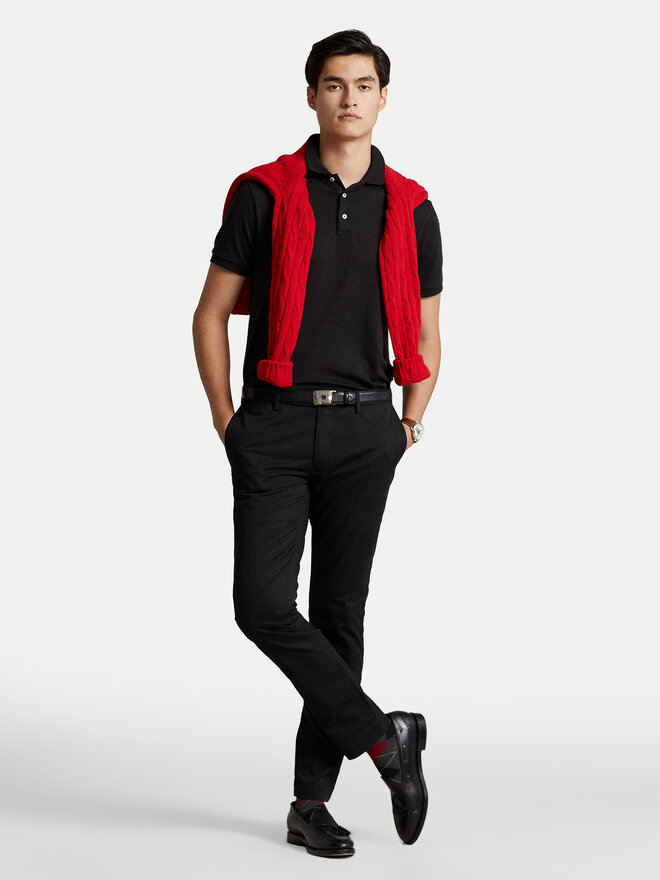 Polo Ralph Lauren Поло Ssl 710713130001 Чорний Slim Fit | evzuttya