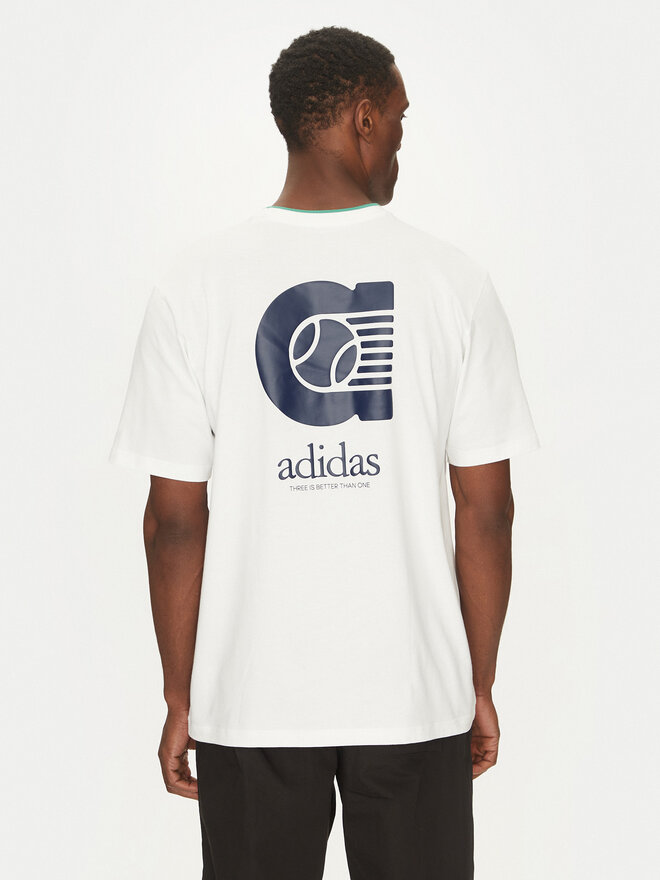 adidas adidas Camiseta Summer Prep Graphic JI9414 Blanco Regular Fit