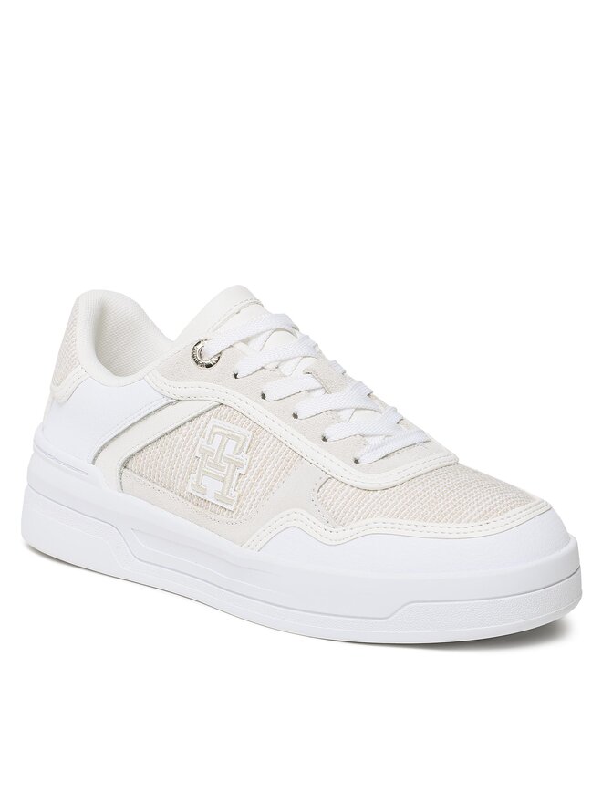 Tommy Hilfiger Sneakers Tommy Hilfiger Th Woven Basket Sneaker FW0FW07289 Weiß