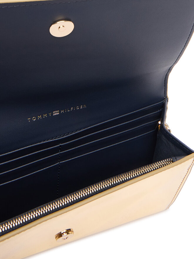 Tommy Hilfiger Τσάντα Tommy Hilfiger Icon Flap W/Chain Met AW0AW17959 Χρυσό