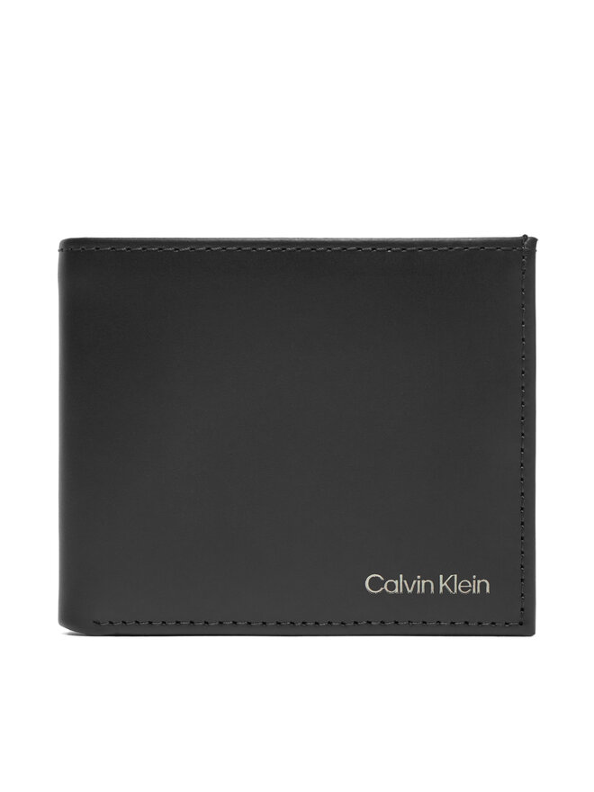 Calvin Klein Vīriešu maks Calvin Klein Ck Smooth Trifold W/ Coin LV04D1103G Melns