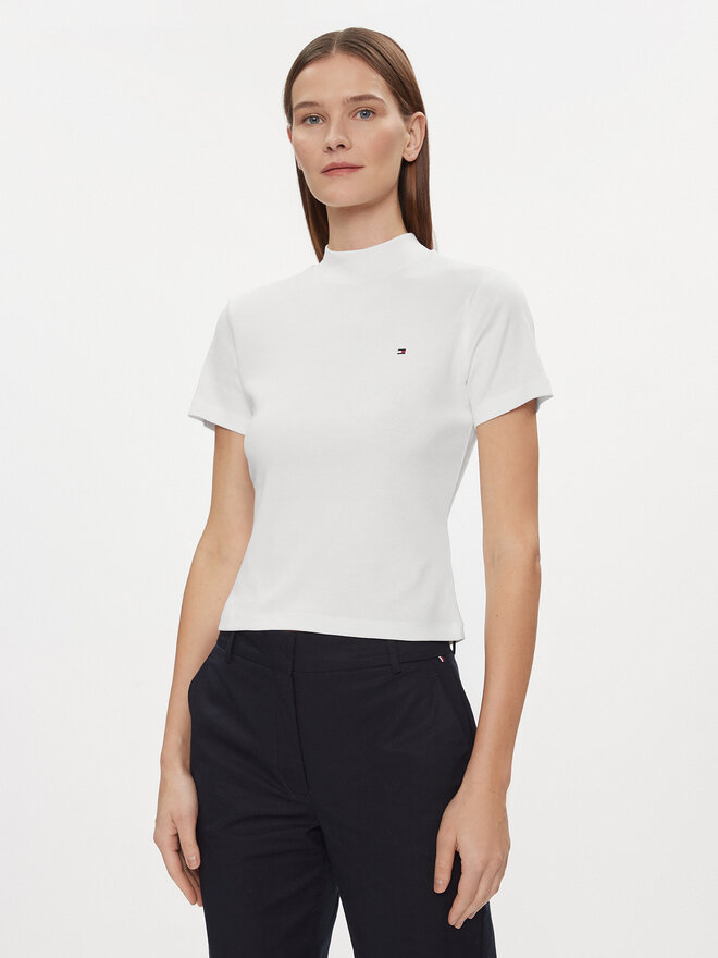 Tommy Hilfiger Tommy Hilfiger Marškinėliai New Cody WW0WW40586 Balta Slim Fit