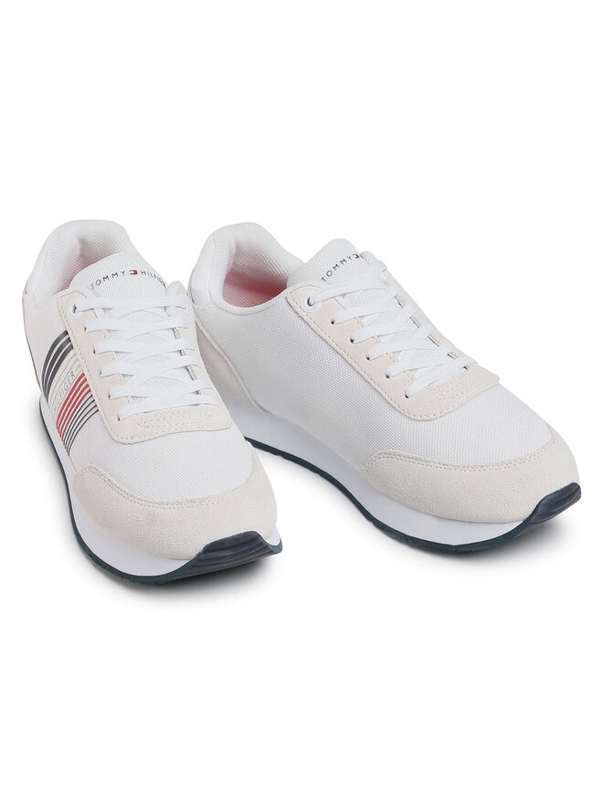 Sneakers Tommy Hilfiger Corporate Material Mix Runner FM0FM02835 Blanc chaussures