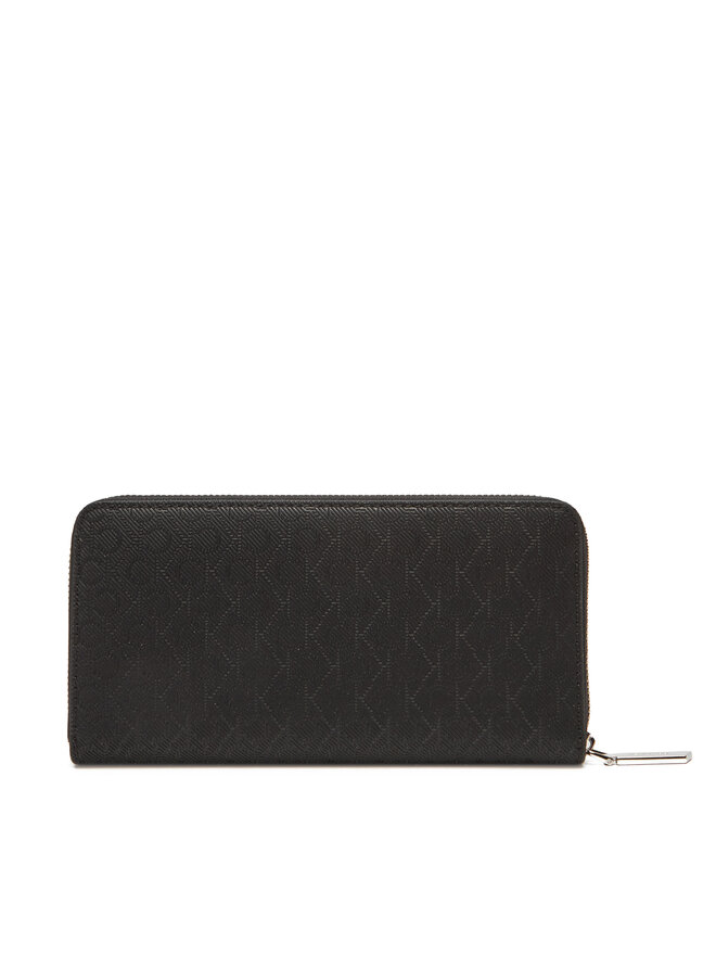 Calvin Klein Великий жіночий гаманець Calvin Klein Ck Must Aop Large Zip Around LV04F1073G Чорний