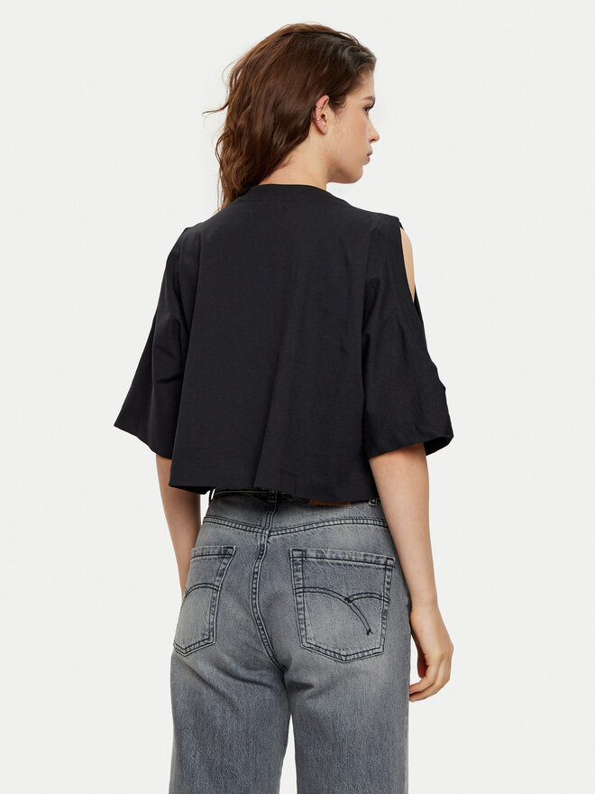 HUGO HUGO Majica Dewaja 50530453 Črna Oversize