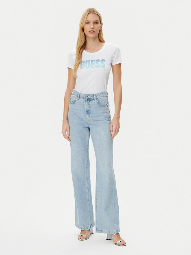 Guess Guess Marškinėliai W5GI14 J1314 Balta Regular Fit