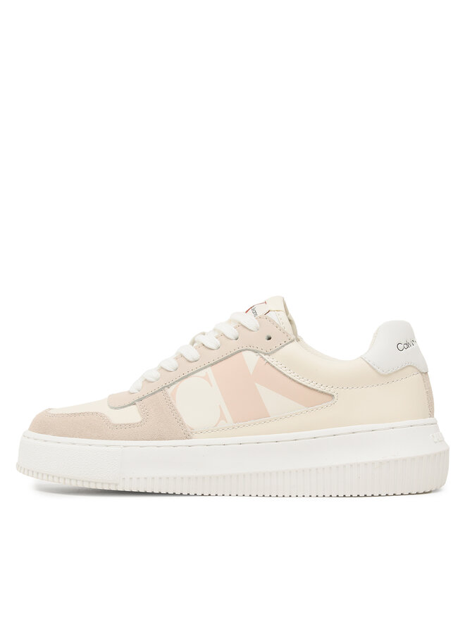 Calvin Klein Jeans Sneakers Calvin Klein Jeans Chunky Cupsole Laceup Mix Lth Wn YW0YW01046 Beige