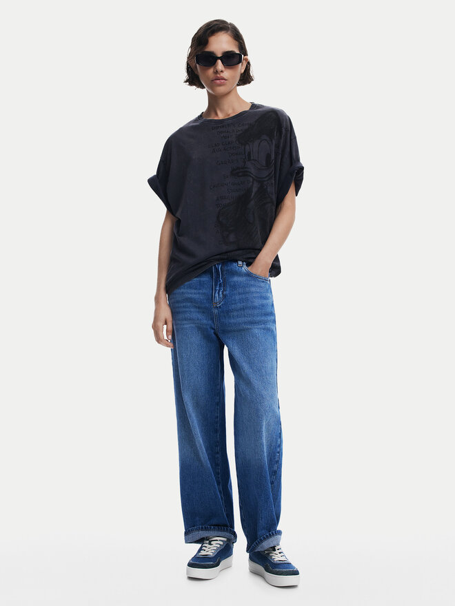 Desigual Desigual T-Shirt Donald 25SWTKAH Grau Loose Fit