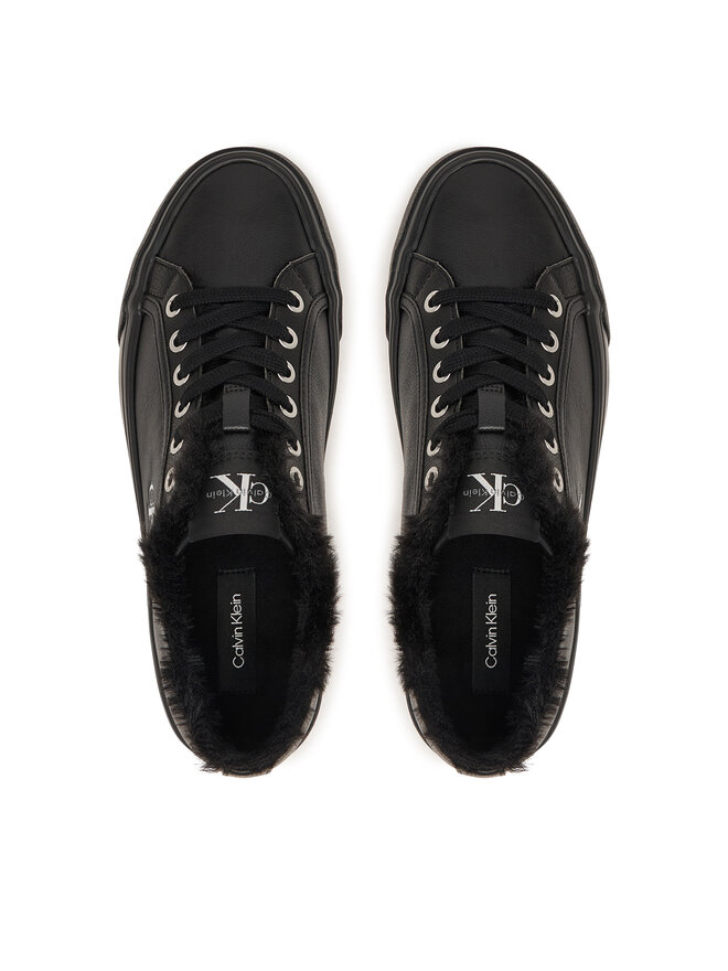 Calvin Klein Sneakers Calvin Klein Vulc Flatf Laceup Lth Fur HW0HW03235 Schwarz