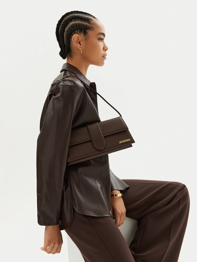 JACQUEMUS Geantă JACQUEMUS Le Bambino Long 221BA013 Maro