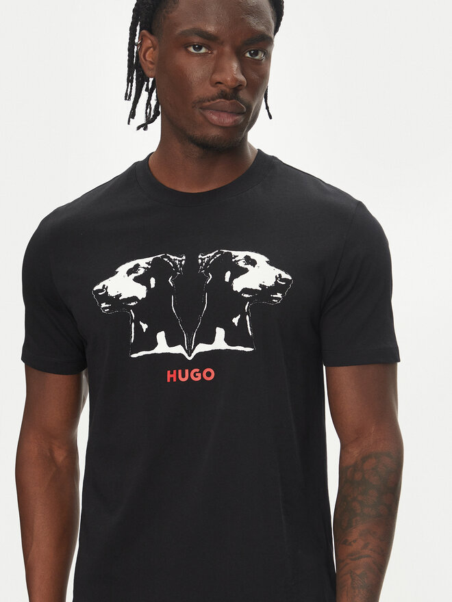 HUGO HUGO T-Shirt Dobero 50542734 Μαύρο Regular Fit