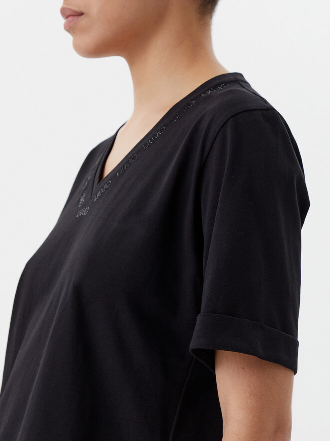 Liu Jo Sport Liu Jo Sport Marškinėliai TA5175 JS923 Juoda Regular Fit