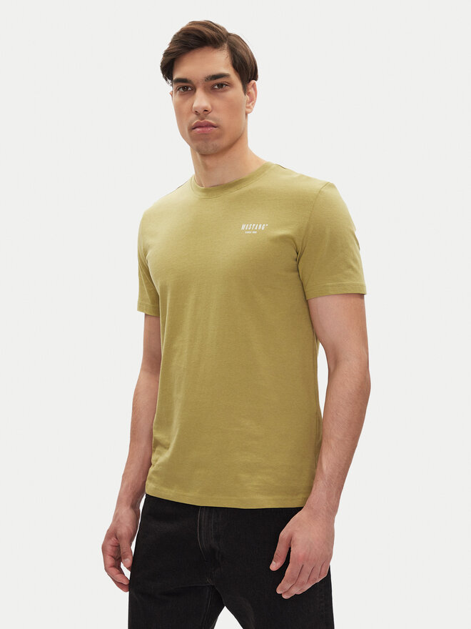 Mustang Mustang T-shirt Austin 1016273 Zelena Regular Fit