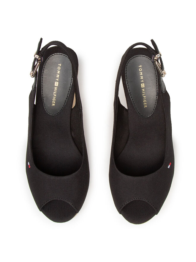 Tommy Hilfiger Espadrillas Tommy Hilfiger Iconic Elena Sling Back Wedge FW0FW04789 Nero