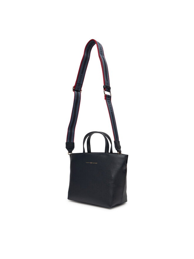 Tommy Hilfiger Ročna torba Tommy Hilfiger Th Logotape Mini Tote AW0AW17694 Mornarsko modra