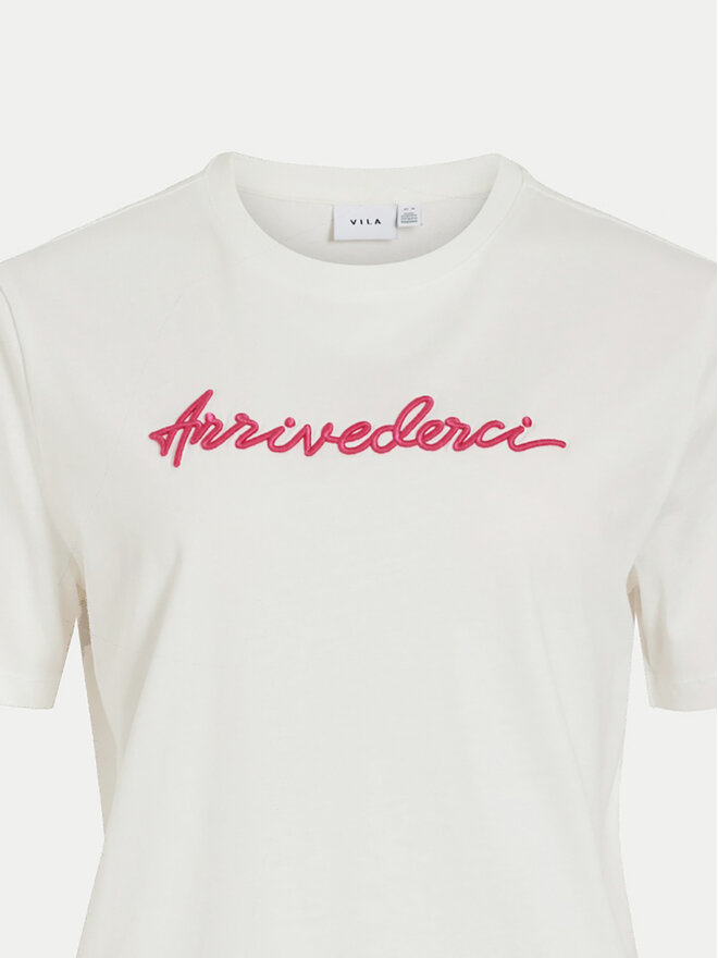 Vila Vila Camiseta Sybil 14097444 Blanco Regular Fit
