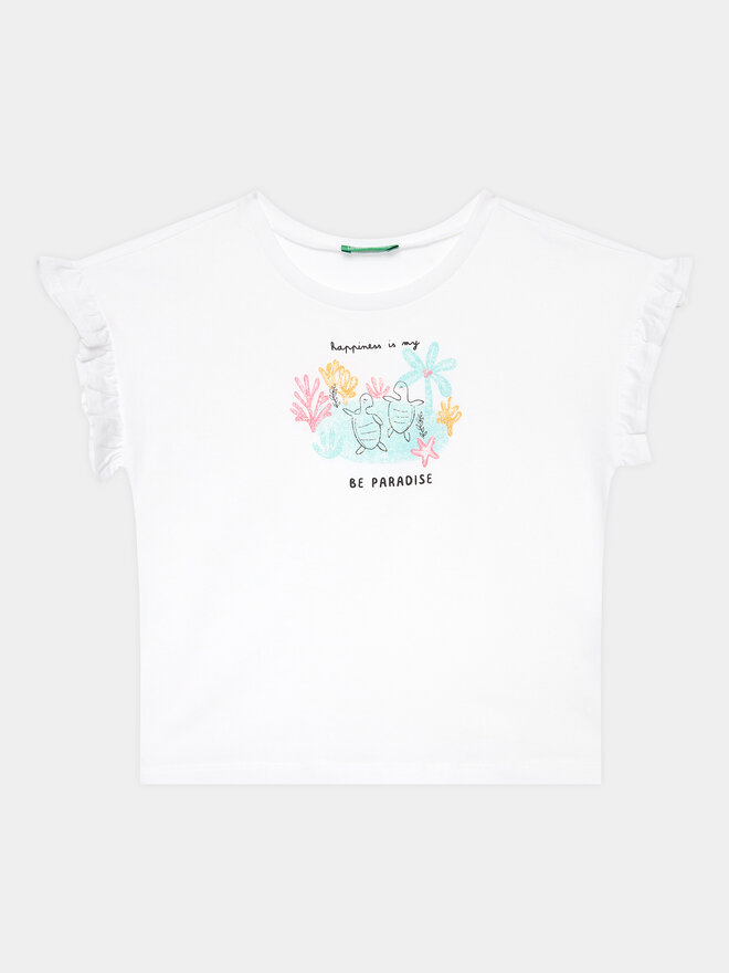 United Colors Of Benetton United Colors Of Benetton T-Shirt 3096G1093 Λευκό Regular Fit