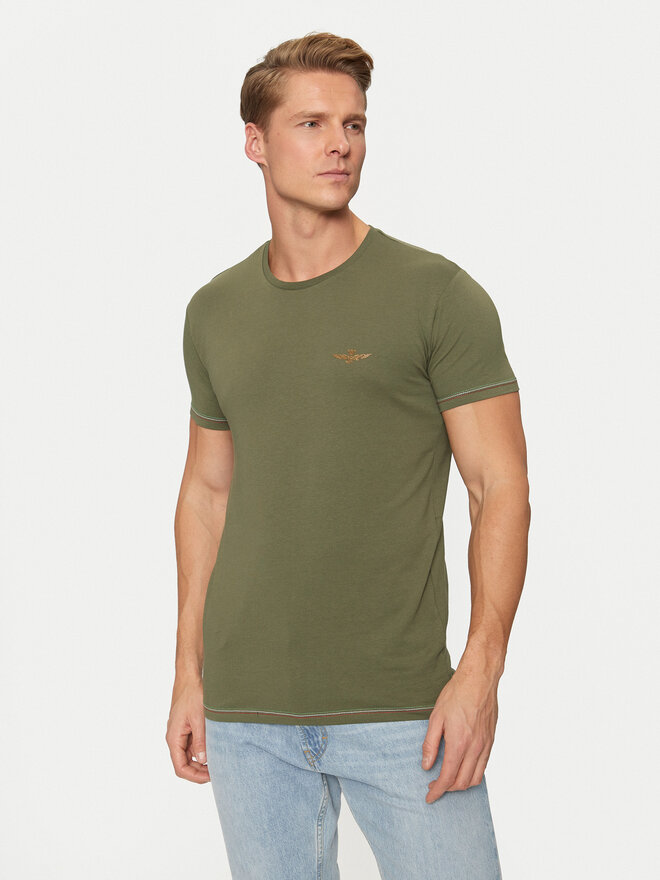 Aeronautica Militare Aeronautica Militare Футболка AM1UTI003 Зелений Regular Fit