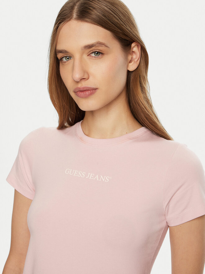 Guess Jeans Guess Jeans Marškinėliai W4YI01 J1314 Rožinė Regular Fit
